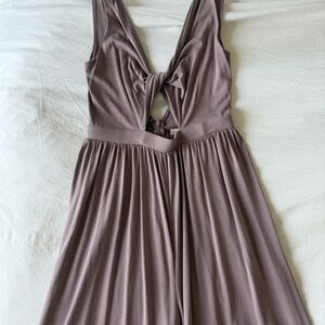 Sleeveless Taupe Knot-Front Maxi jumpsuit - Women